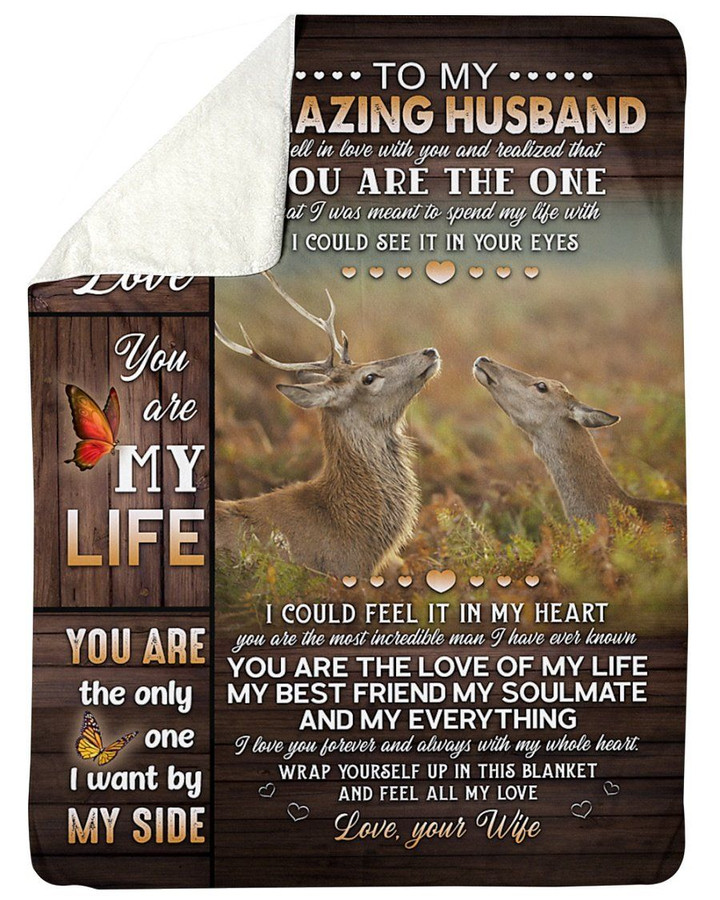 Gift For Husband Deer You Are The Love Of My Life Sherpa Fleece Blanket Sherpa Blanket