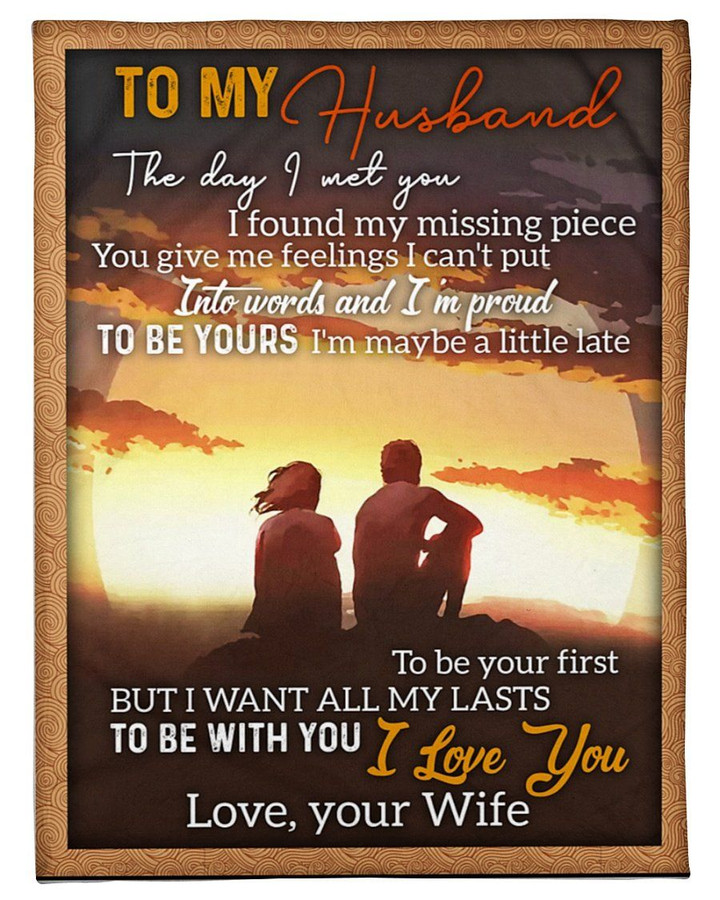 Wife Gift For Husband Want All My Lasts To Be With You Sunset Sherpa Fleece Blanket Sherpa Blanket