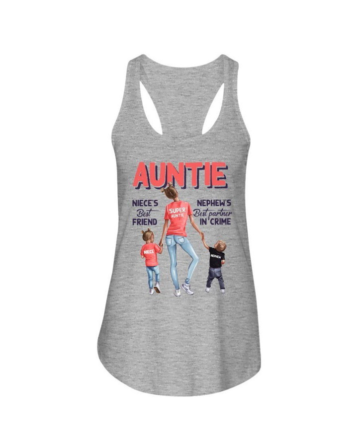 Orange Pink How Important Of Auntie For Niece And Nephew Family Gift Ladies Flowy Tank