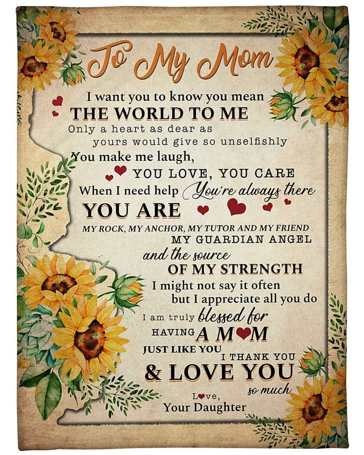 Sunflowers Gift For Mom You Are My Anchor Sherpa Fleece Blanket Sherpa Blanket