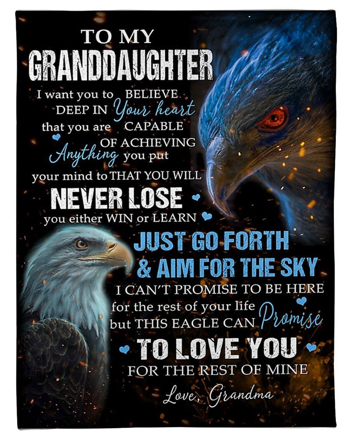 Eagle You Will Never Lose Grandma Gift For Granddaughter Sherpa Fleece Blanket Sherpa Blanket