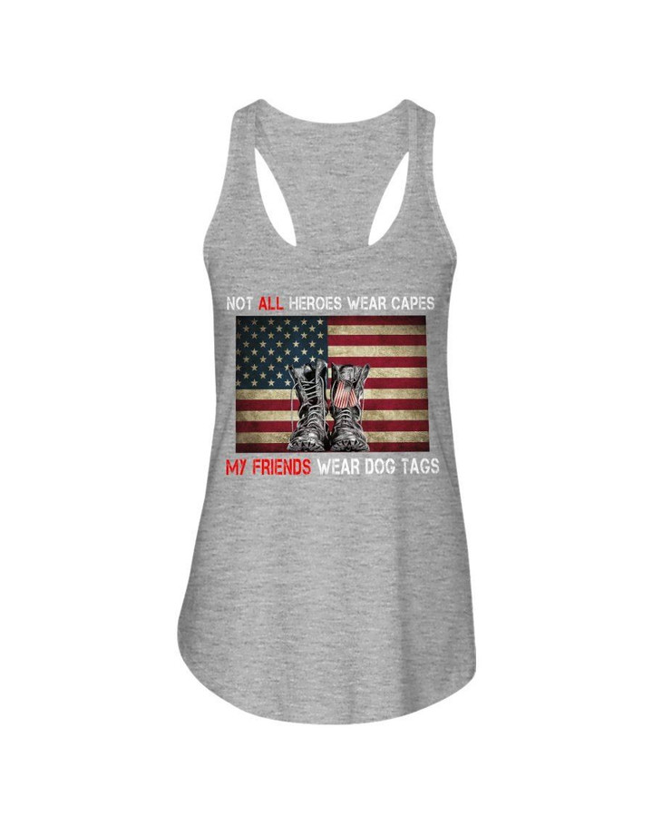 My Friends Wear Dog Tags USA Flag Boots Gift For Men Ladies Flowy Tank