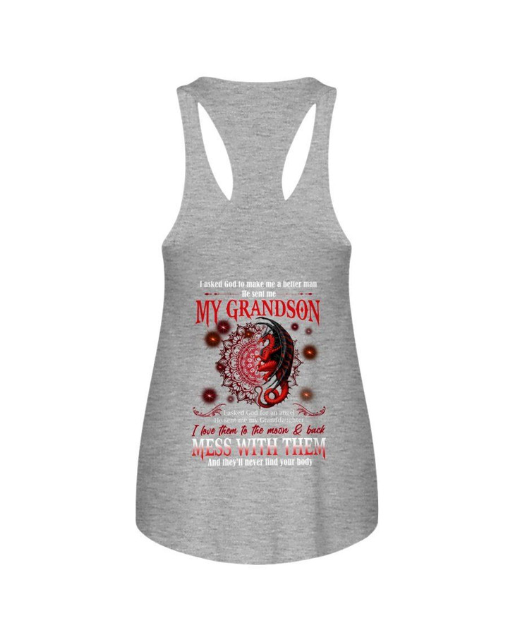 Gift For Grandpa Red Dragon I Love Them To The Moon And Back Ladies Flowy Tank
