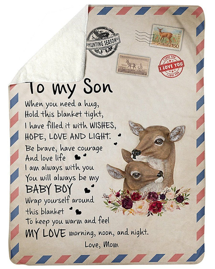Feel My Love Morning Noon And Night Mom Gift For Son Sherpa Fleece Blanket Sherpa Blanket