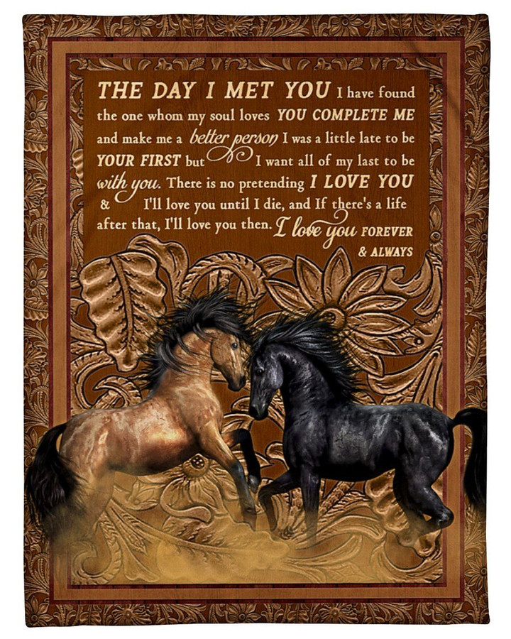 Horse I'll Love You Then Gift For Lover Sherpa Fleece Blanket Sherpa Blanket