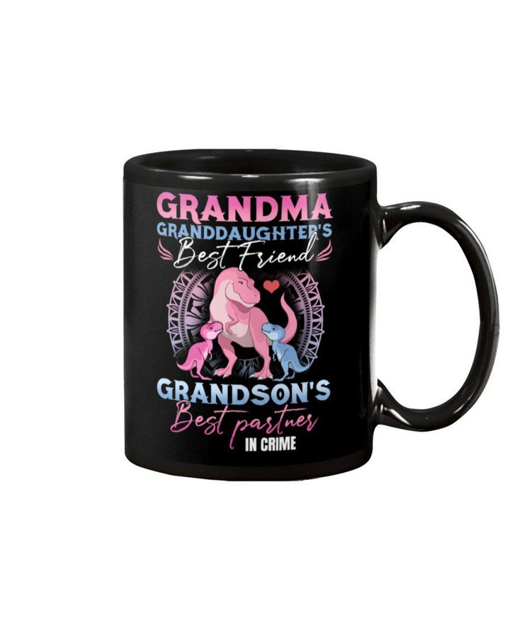 Dinosaur Black Background Gift For Grandma Best Friend Best Partner In Crime Mug