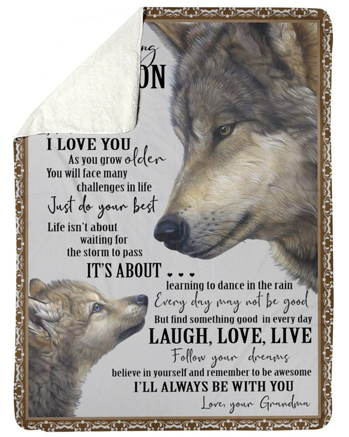 To Amazing Grandson Laugh Love Live Follow Your Dreams Sherpa Blanket