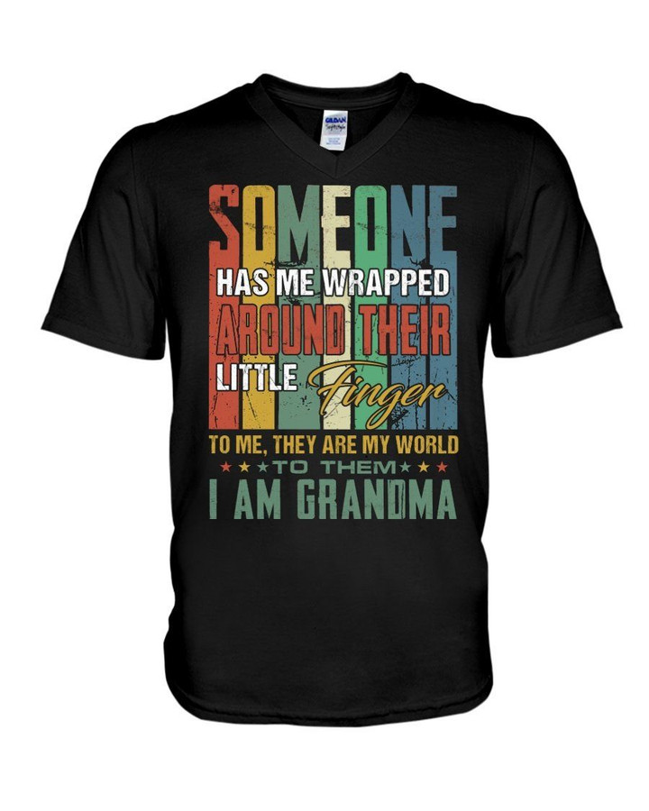 Gift For Granma Vintage Design They Are My World Guys V-Neck