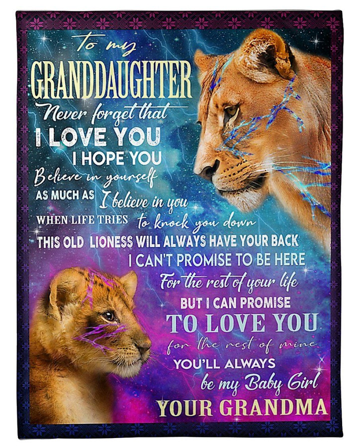 This Old Lioness Will Always Have Your Back Grandma Gift For Granddaughter Sherpa Fleece Blanket Sherpa Blanket