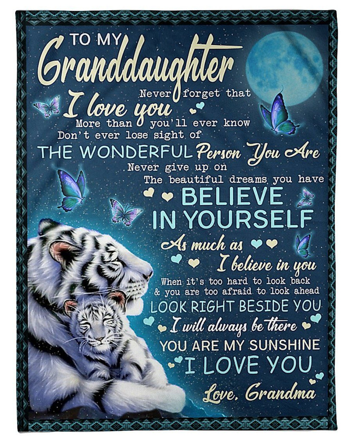 The Wonderful Person You Are Grandma Gift For Granddaughter Tigers Sherpa Fleece Blanket Sherpa Blanket