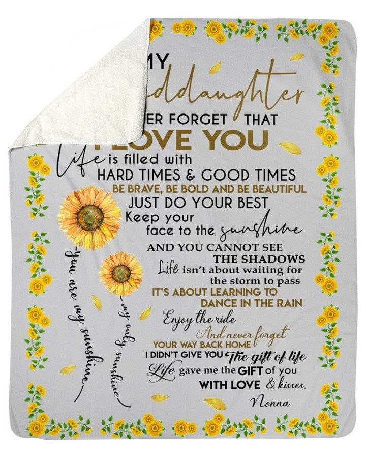 Keep Your Face To The Sunshine Sunflower Sherpa Fleece Blanket Nonna Gift For Granddaughter Sherpa Blanket