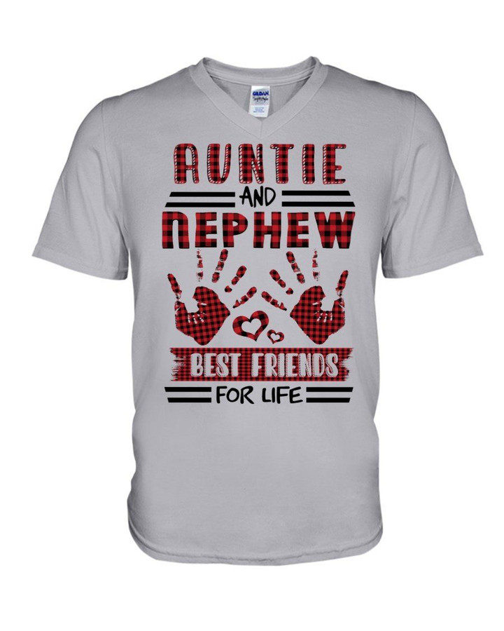 Auntie And Nephew Best Friends For Life Gift For Family Guys V-Neck