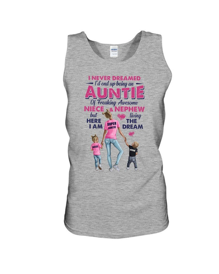 Auntie Of Freaking Awesome Niece And Nephew Gift For Family Unisex Tank Top