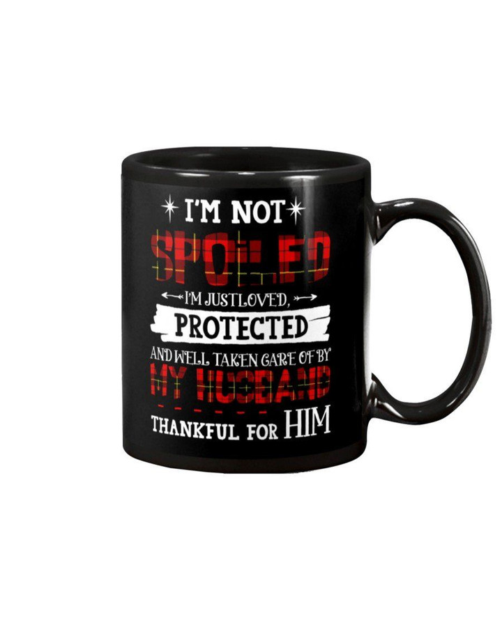 Thank For My Husband Plaid Red Gift For Family Mug