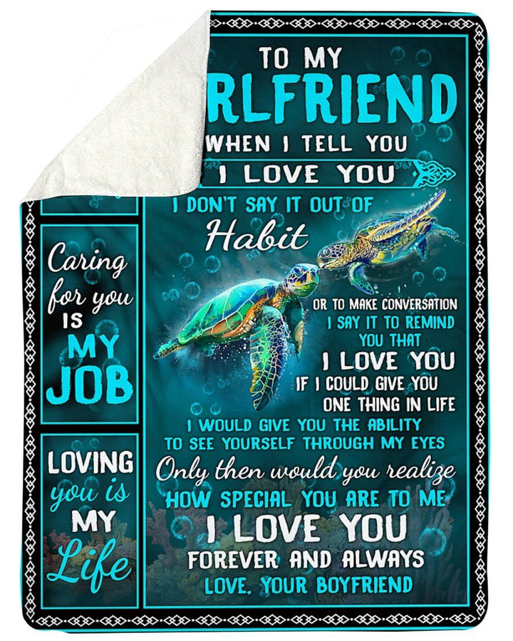 Loving You Is My Life Sea Turtle Gift For Darling Sherpa Blanket