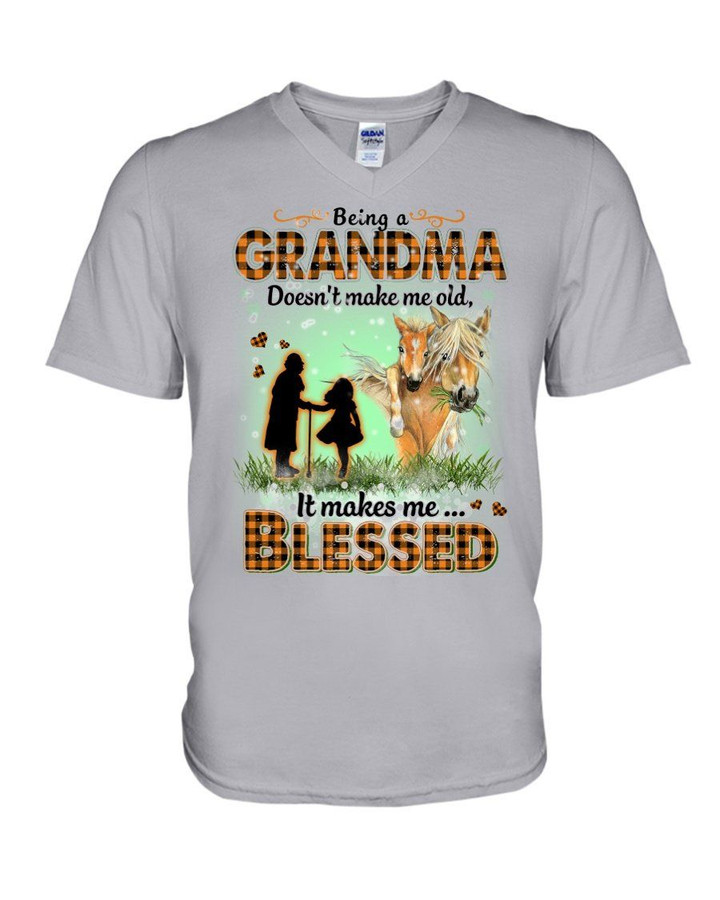 Gift For Grandma Horse Being A Grandma Doesn't Make Me Old Guys V-Neck