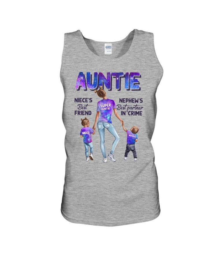 Galaxy How Important Of Auntie For Niece And Nephew Family Gift Unisex Tank Top