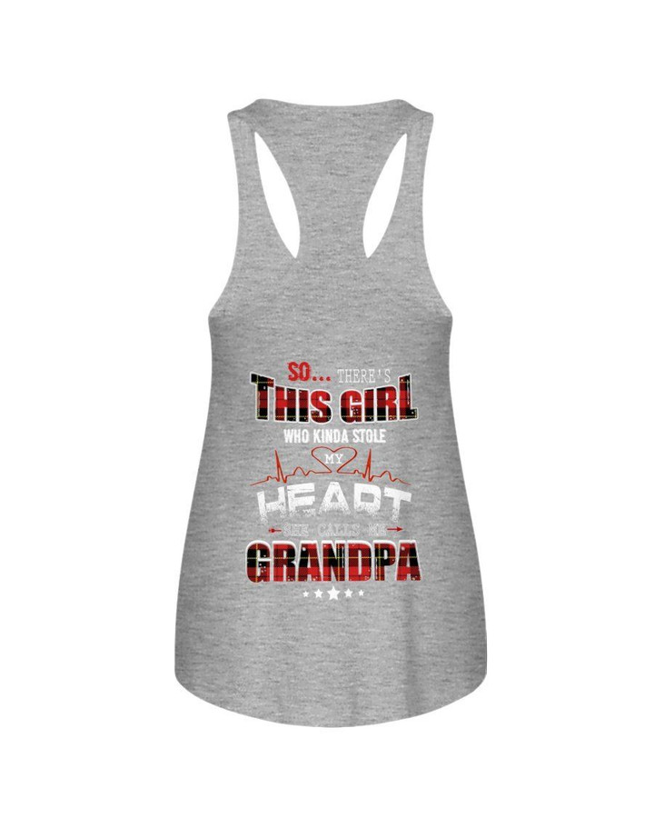 Gift For Grandpa Christmas So There's This Girl Who Kinda Stole My Heart Ladies Flowy Tank
