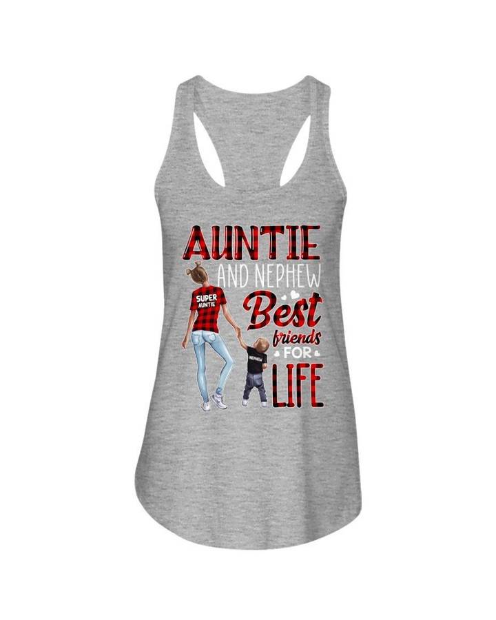 Auntie And Nephew Best Friend For Life Plaid Red Gift For Family Ladies Flowy Tank