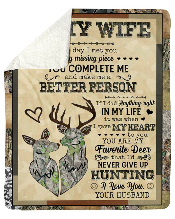 The Day I Met You Go Hunting Sherpa Fleece Blanket Gift For Wife Sherpa Blanket