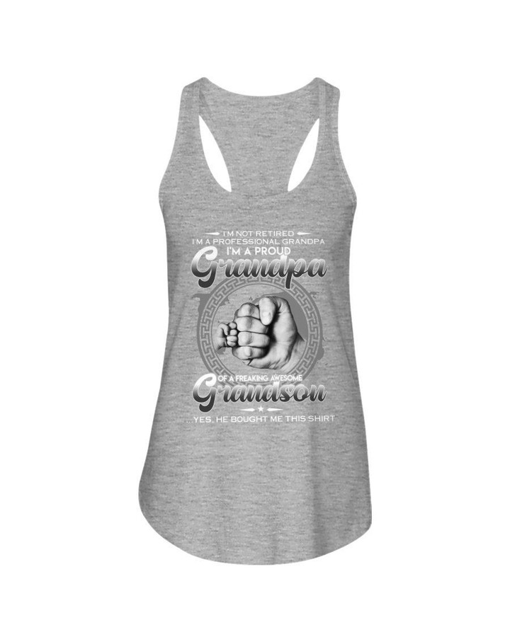 Gift For Family I'm A Proud Grandpa Of A Freaking Awesoe Grandson Ladies Flowy Tank