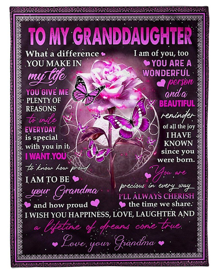 You Are A Wonderful Person Purple Grandma Gift For Granddaughter Sherpa Fleece Blanket Sherpa Blanket