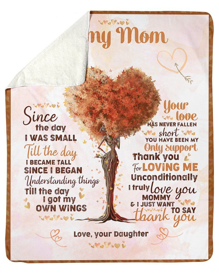 Heart Tree Daughter Gift For Mom I Just Want To Say Thank You Sherpa Fleece Blanket Sherpa Blanket