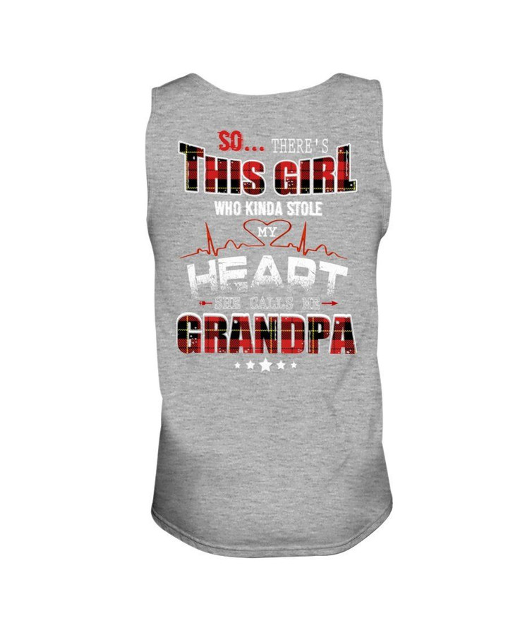 Gift For Grandpa Christmas So There's This Girl Who Kinda Stole My Heart Unisex Tank Top