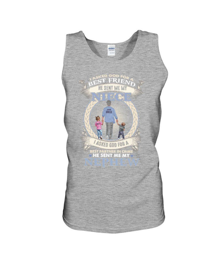 Gift For Uncle God Sent Me My Niece And Nephew Unisex Tank Top