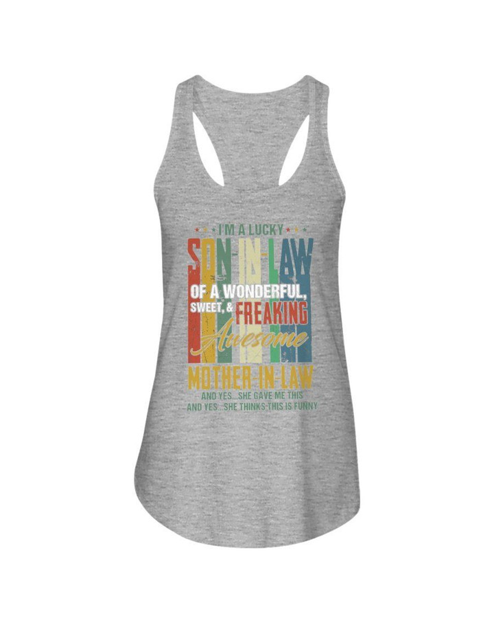 Vintage Design Lucky One Of Wonderful Sweet Mother In Law Gift For Family Ladies Flowy Tank