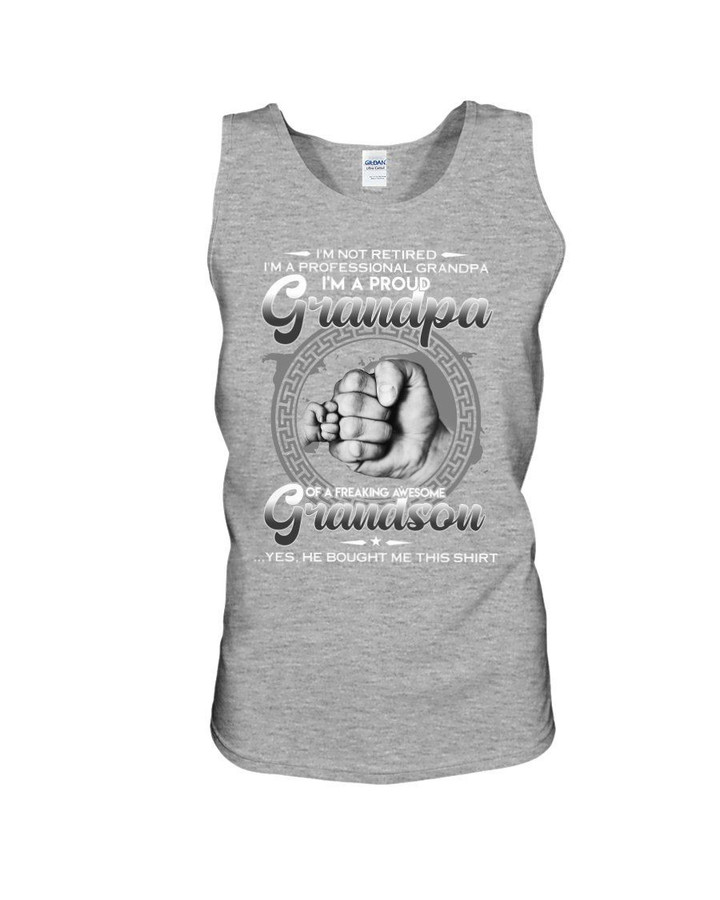Gift For Family I'm A Proud Grandpa Of A Freaking Awesoe Grandson Unisex Tank Top