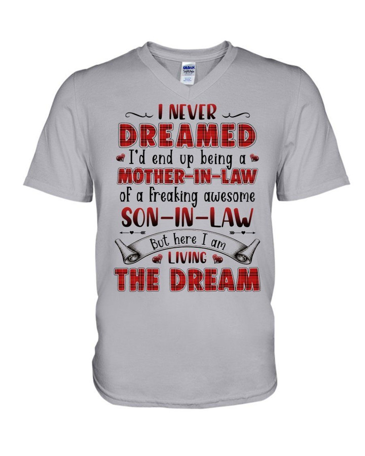 Mother In Law Of Awesome Son In Love Ling The Dream Family Gift Guys V-Neck