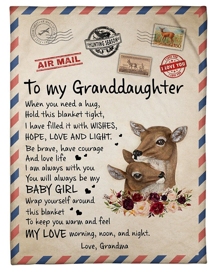 Lovely Letter Gift For Graddaughter To Keep You Warm And Feel My Love Sherpa Fleece Blanket