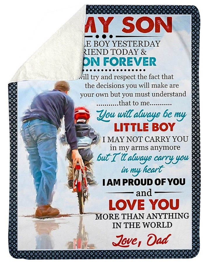I Am Proud Of You Baby Gift For Son Sherpa Blanket