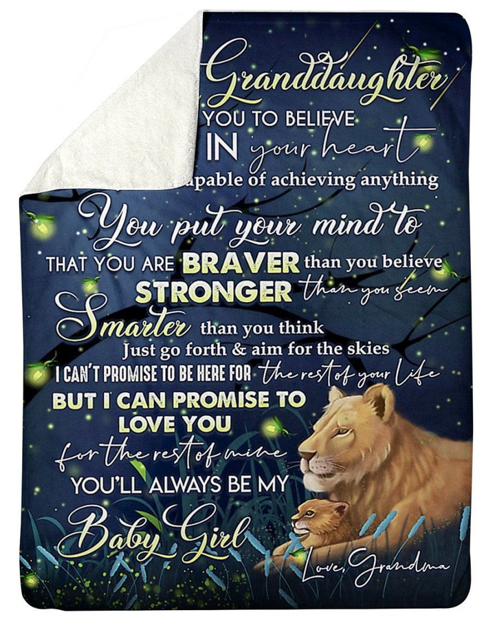 You Will Always Be My Baby Girl Grandma Gift For Granddaughter Sherpa Fleece Blanket Sherpa Blanket