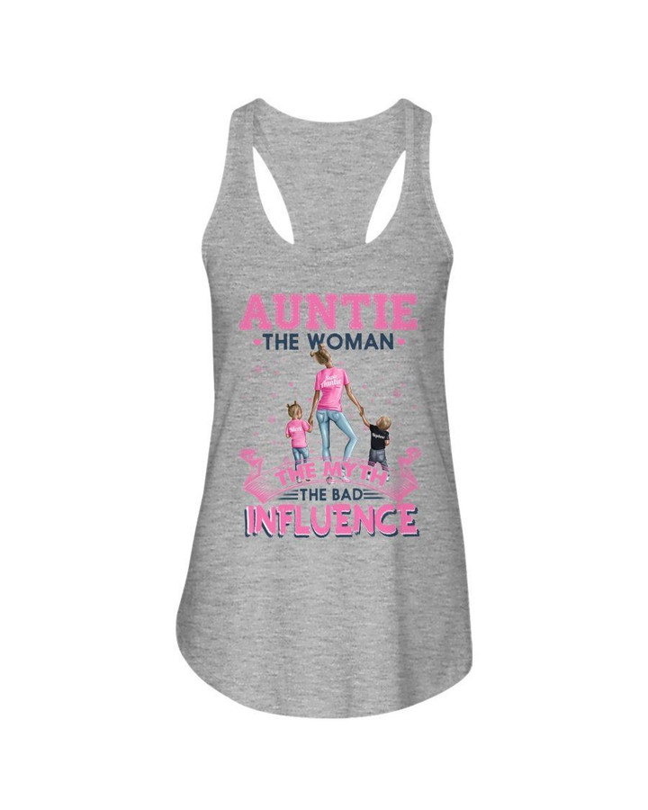 The Woman The Myth The Bad Influence Auntie Gift For Family Ladies Flowy Tank