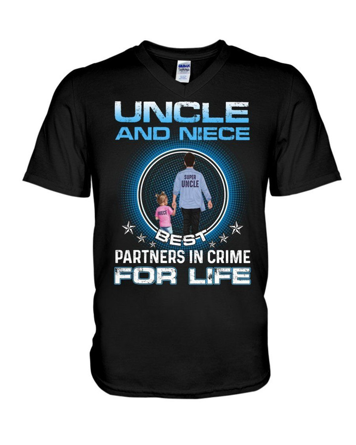 Uncle And Niece Best Partner In Crime For Life Gift For Family Guys V-Neck