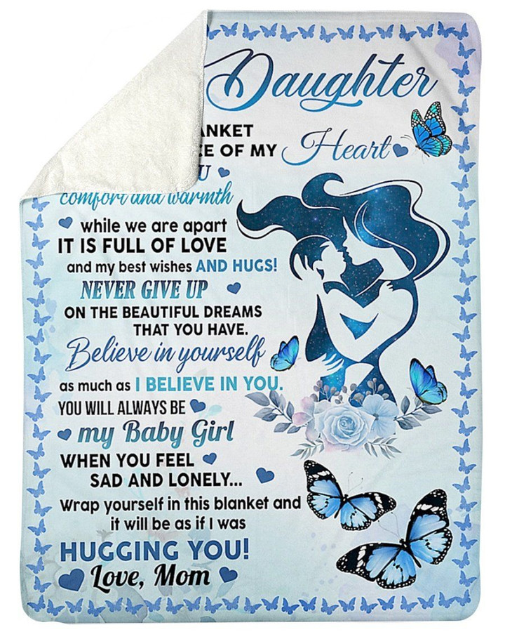 When You Feel Sad Blue Butterflies Sherpa Fleece Blanket Mom Gift For Daughter Sherpa Blanket