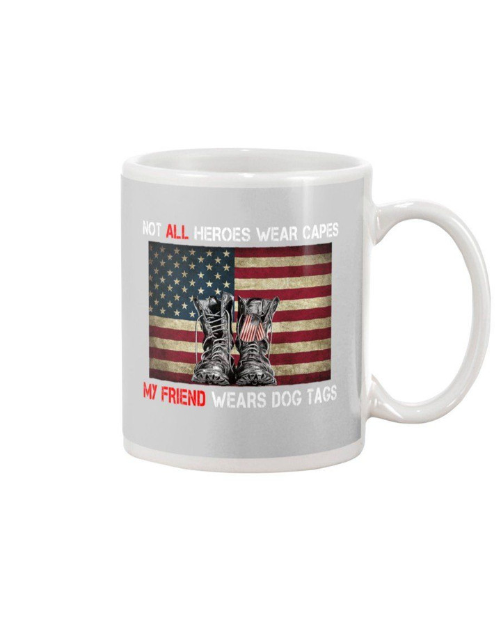 My Friend Wears Dog Tags Usa Flag Old Boot Gift For Men Mug