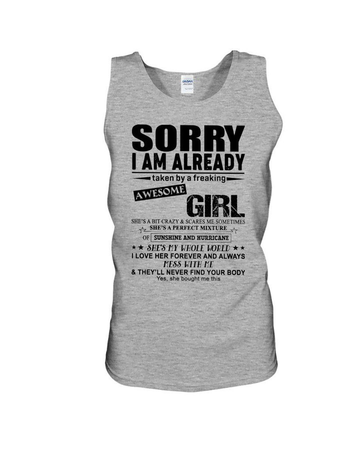 I'm Already Taken By A Freaking Awesome Girl Gift For Wife Unisex Tank Top