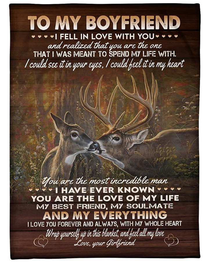 Gift For Boyfriend Deer I Love Yo With My Whole Heart Sherpa Fleece Blanket Sherpa Blanket