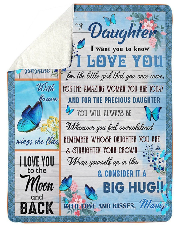 Love You For The Little Girl That You Were Sherpa Fleece Blanket Mam Gift For Daughter Sherpa Blanket