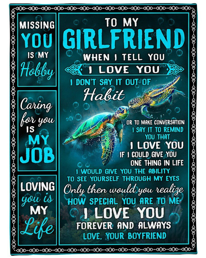 Loving You Is My Life Sea Turtle Gift For Darling Sherpa Fleece Blanket