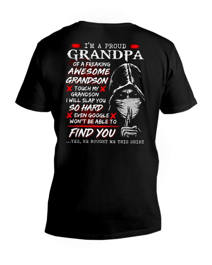 Gift For Grandpa I Will Slap You So Hard Keep Silent Guys V-Neck