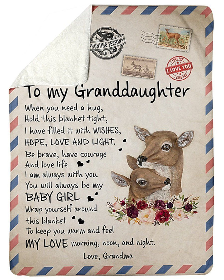 I Am Always With You Letter Grandma Gift For Granddaughter Sherpa Fleece Blanket Sherpa Blanket
