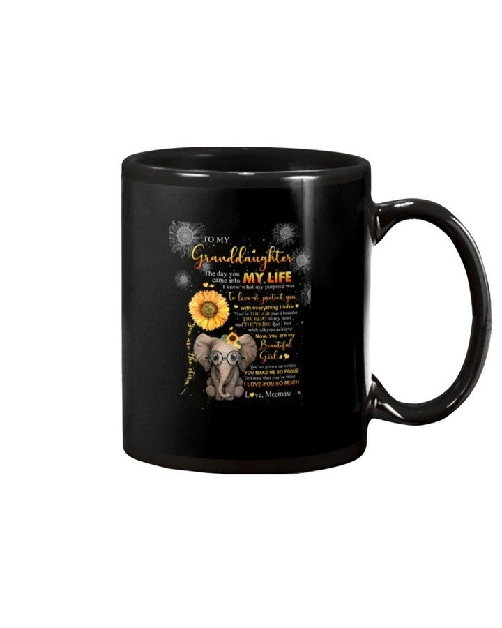 The Day You Came Into My Life Elephant Sunflower Meemaw Gift For Granddaughter Mug