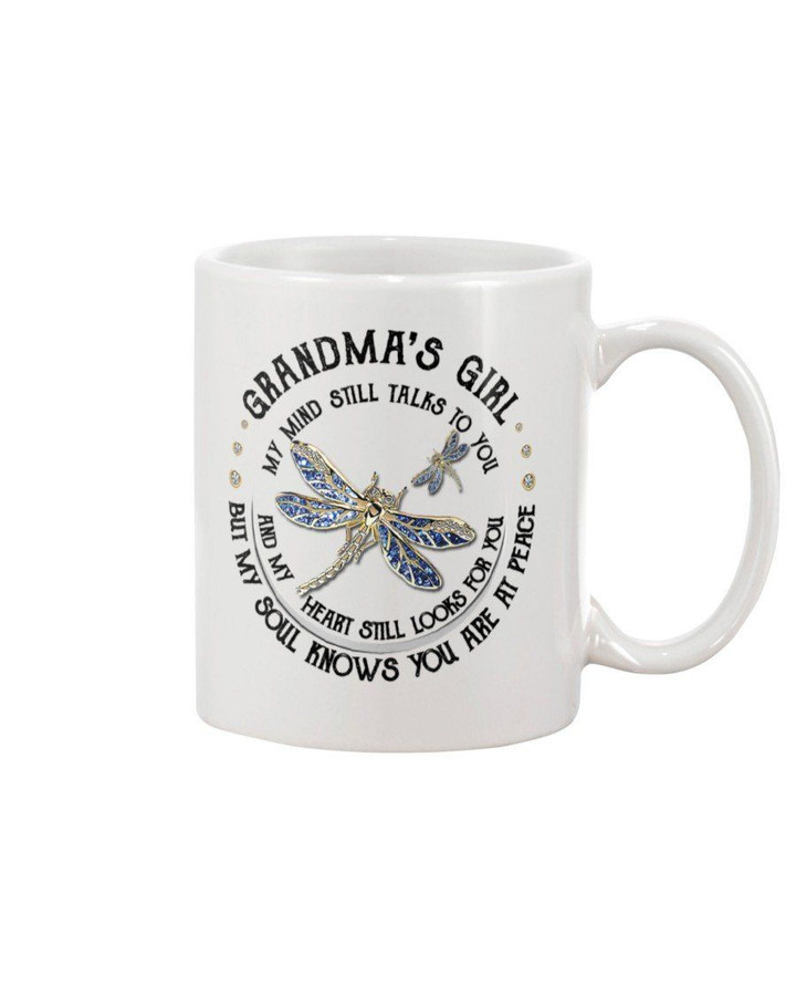Gift For Angel Grandma Dragonfly My Mind Still Talks To You Mug