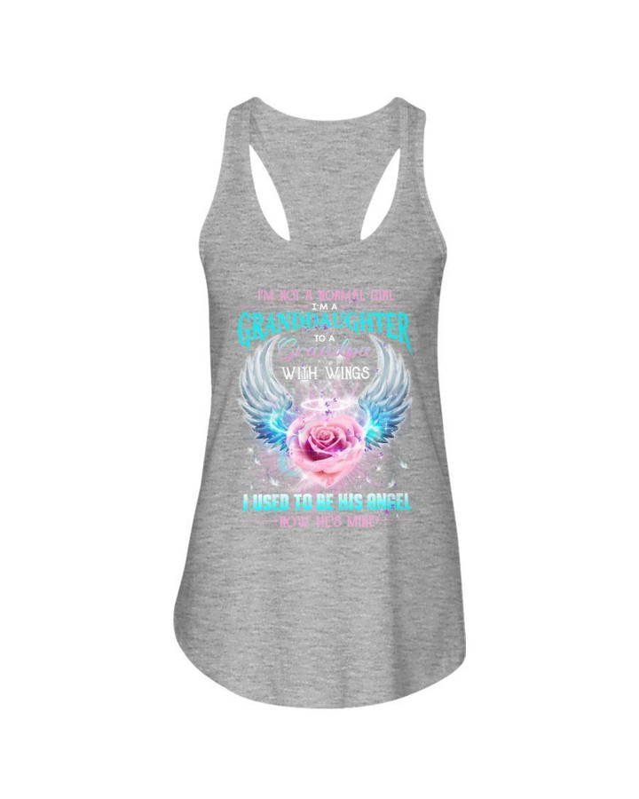 I Used To Be His Angel Pink Rose Gift For Grandpa Ladies Flowy Tank