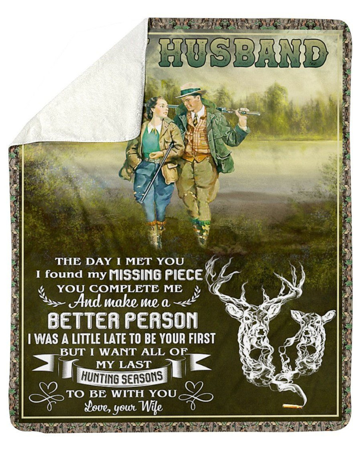 Deer I Want All Of My Last Hunting Seasons To Be With You Wife Gift For Husband Sherpa Fleece Blanket Sherpa Blanket