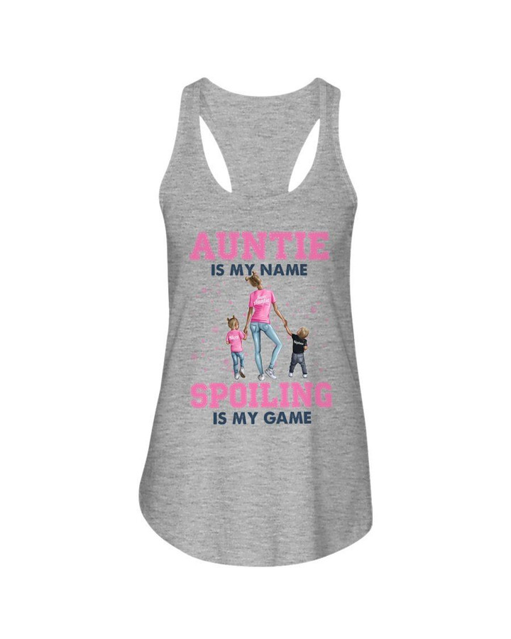 Auntie Is My Name Spoiling Is My Game Gift For Family Ladies Flowy Tank
